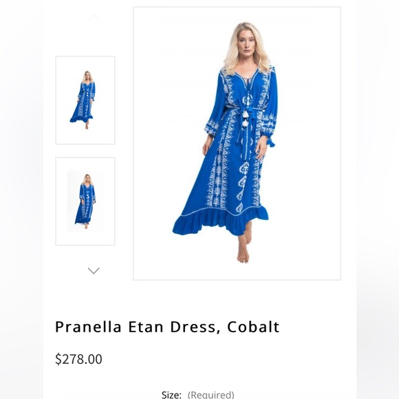 Pranella Etan dress in cobalt blue size M/L, like new - Picture 4 of 4